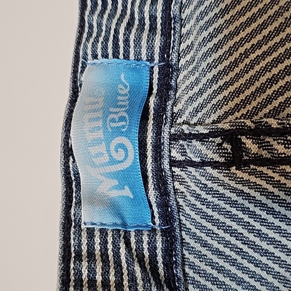 Show Me Your Mumu Blue Brooklyn Pants Jeans High Waist Pin Striped Cropped 30 - Picture 9 of 13